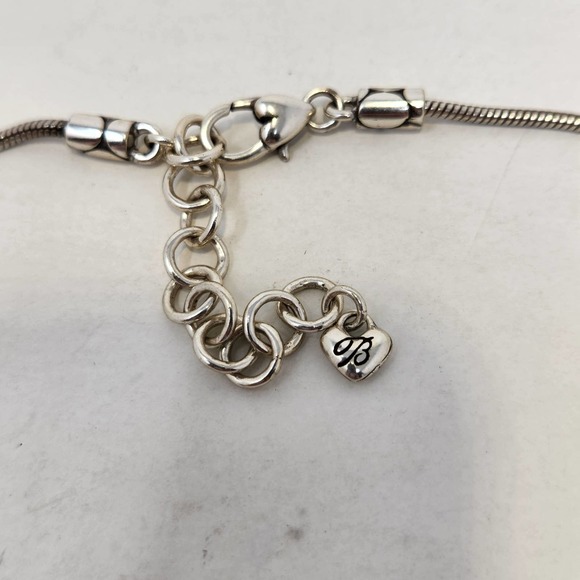 Brighton Rectangle Textured Pendant Necklace Reversible Silver Plated Ajdustable - Picture 2 of 5